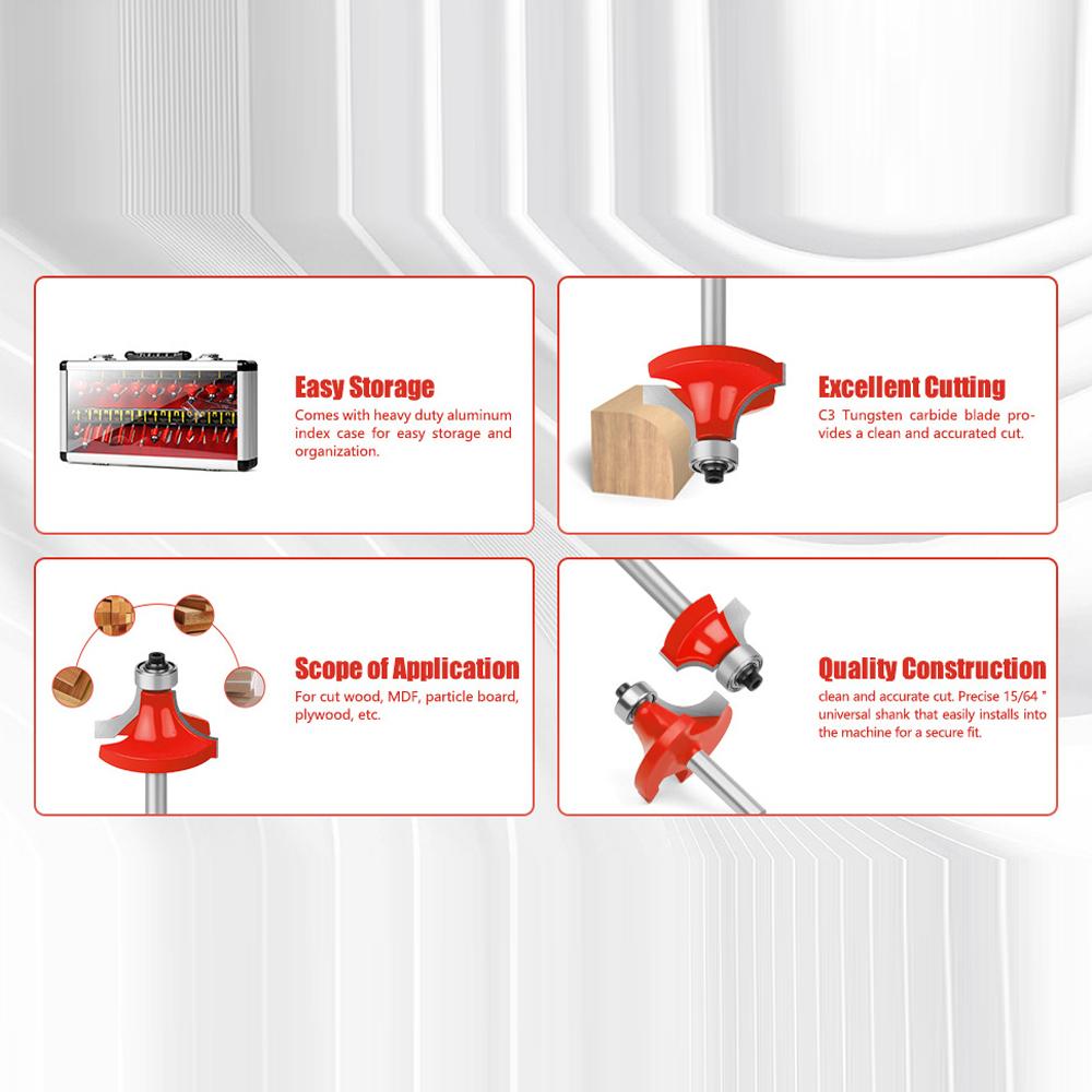 24 шт., деревообрабатывающий фрезерный станок с хвостовиком 6 мм, фреза для фаски, долбежный станок