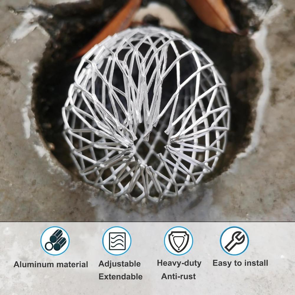 2/4/6Pcs Gutters Filte Mesh Aluminum Outdoor Leaf Debris Mud Gutter Guard Drain Net Cover Anti-blocking Gutter Cleaning Tools