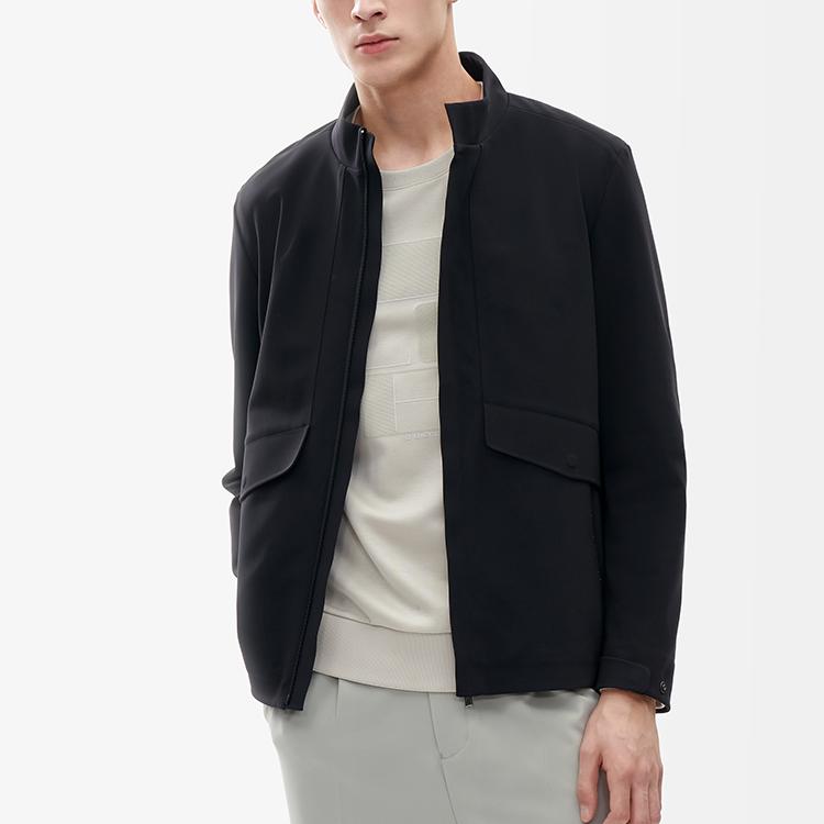 Fila Однотонная спортивная трикотажная куртка с воротником-стойкой для мужчин, куртки, черный F11M212508FBK