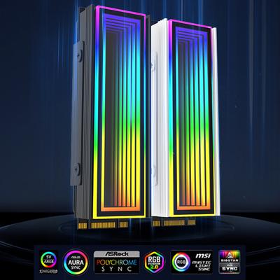 Новый ARGB M.2 SSD радиатор жесткого диска радиатор M2 радиатор 5 В 3Pin ARGB Aura Sync M.2 2280 NVME твердотельный накопитель радиатор охладитель