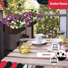 KOTARBAU® Balcony Box Flowerpot for Railing Oval Rustic Brown 400 MM Set of 6