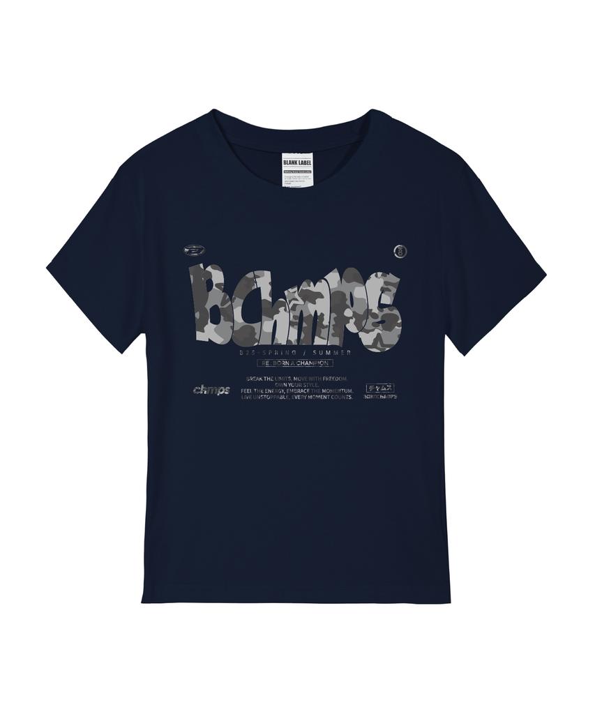 BORN CHAMPS [4 цвета] Смелый камуфляж Motion Camo Женская стандартная футболка с коротким рукавом