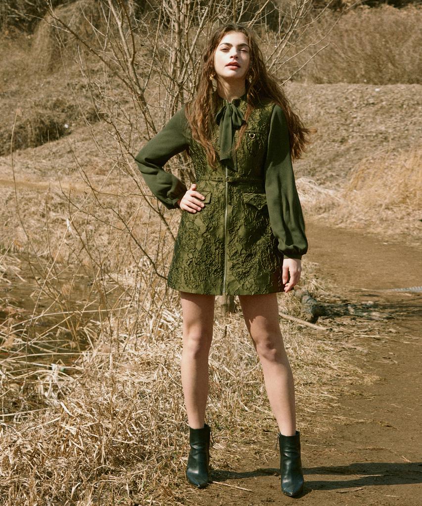 Aiseugadeuneiogongpal Jacquard Sleeveless Dress