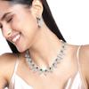 Designer Necklace Set Rhodium Plated CZ Green Glory Green Stones For Women