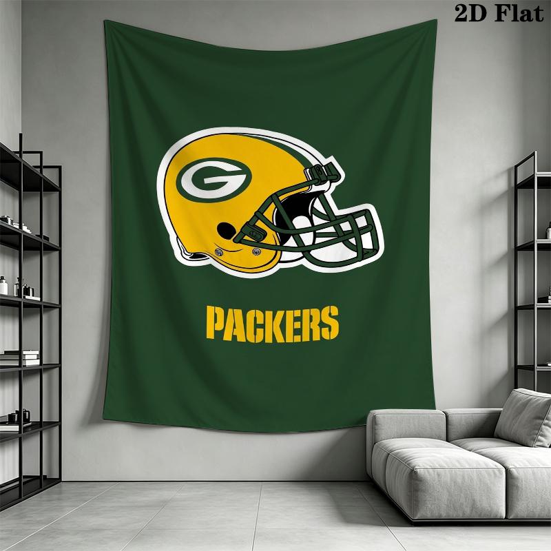 Green Bay Packers Wall Tapestry Aesthetic Wall Hanging Printed Fabric Blanket Decorative Tapestries for Bedroom Living Room Home Decor