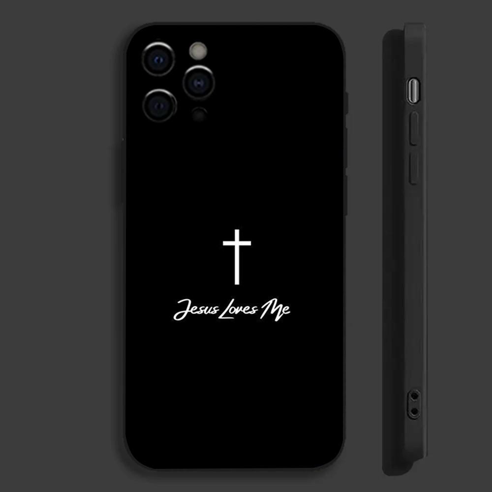 Стих из Христианской Библии Чехол для телефона Иисус Для Apple iPhone 15,14,13,12,11,Pro,X,XS,Max,XR,Plus,Mini Мягкий Черный Чехол