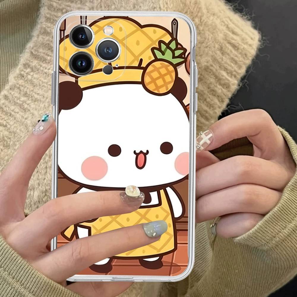 Прозрачный чехол для телефона с персонажами Бубу и Дуду для iPhone 16 15 14 13 12 11 Pro Max Plus Мягкая крышка