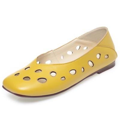 Модные женские сандалии AIYUQI 2025, новые, на плоской подошве, летние, с полым верхом, с мелким вырезом, женские лоферы большого размера, туфли Мэри Джейн