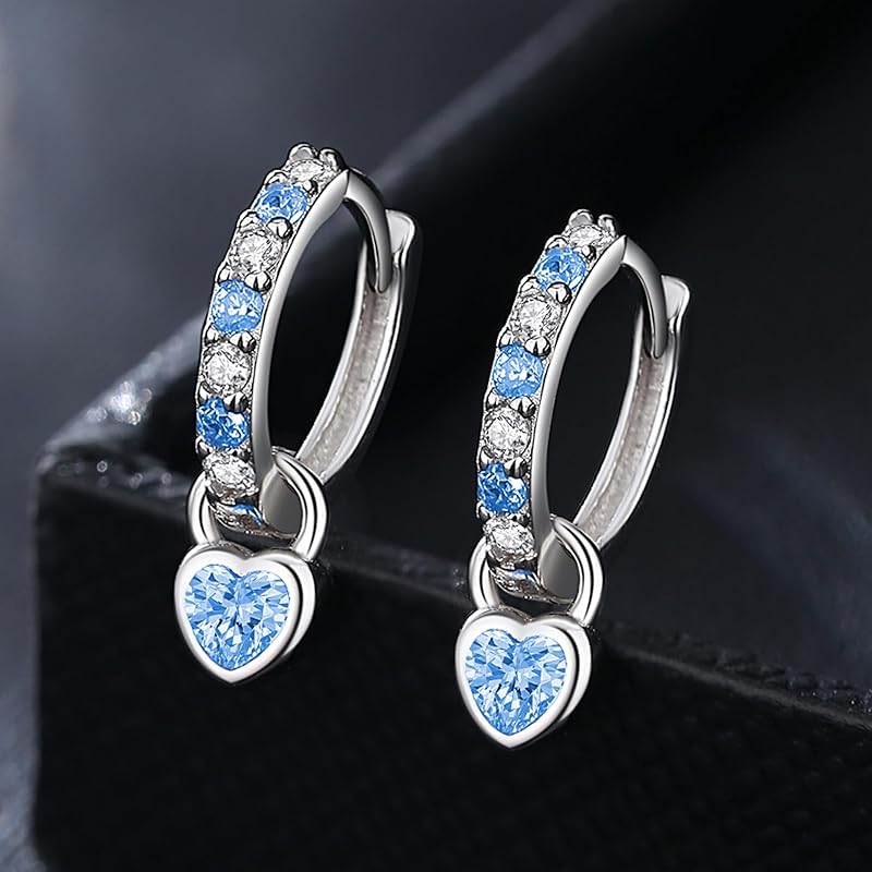 Серьги "Silver Thunder" женские Популярность высококачественный цирконий камень марта аквамарин серьги-кольца подвеска кольцо серебро 925 Совместимость с металлом