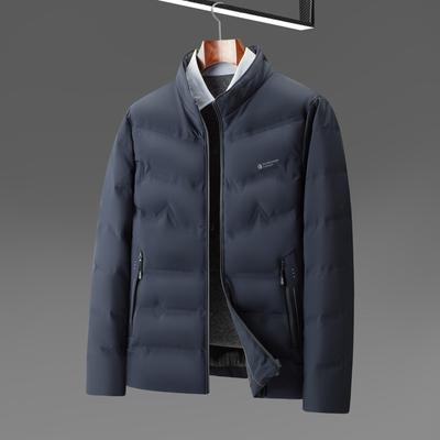 Осенне-зимняя теплая куртка-пуховик на молнии с воротником-стойкой для молодежи, утолщенная, повседневная, на утином пуху