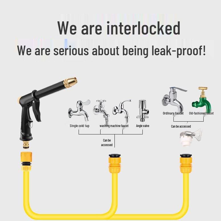 High-Pressure Telescopic Garden Hose & Spray Gun Set for Car Washing, Flower Watering, and Cleaning