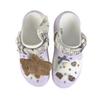 Crocs Crush Clog EVA Jelly Bean Bubble Hole Decorative Buckle Hand-Painted Graffiti Fashion and Versatile Hole Shoes Unisex White
