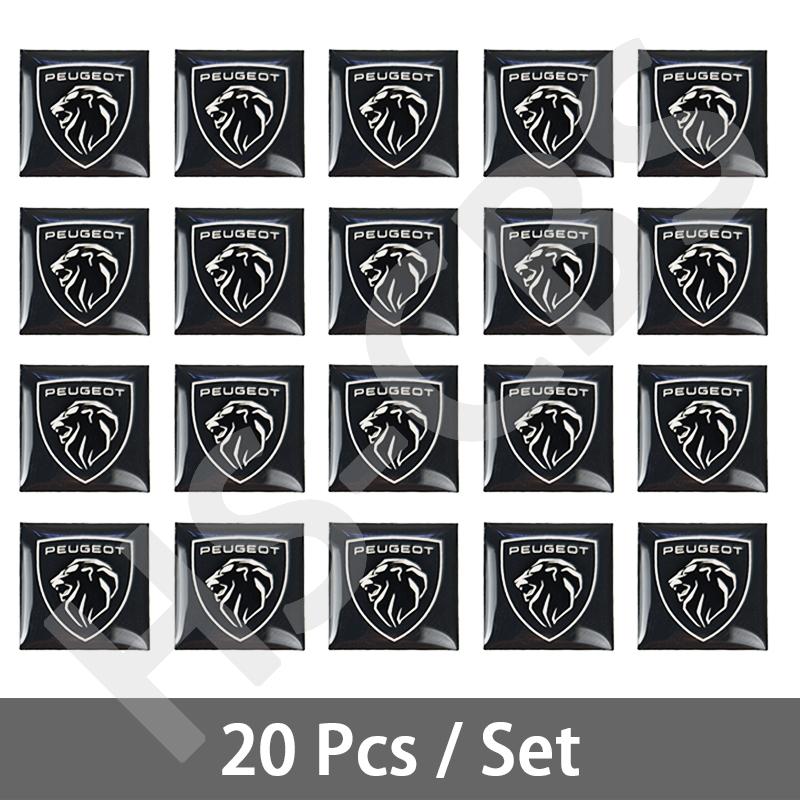 5/10/20Pcs 16mm 14mm Square Circle Car Remote Control Key Logo Stickers For Peugeot 206 307 308 207 3008 208 407 508 2008 5008