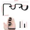 Double Curtain Rod Bracket 2 Pack Metal Curtain Rod Hooks for Wall,Sturdy Curtain Rod Bracket with Screws,Black Wall Mounted Curtain Rod Holders for