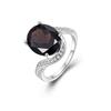 Gorgeous Fashion Large Gems Natural Smoky Ring S925 Silver Classic Design for Anniversary and Birthday Gifts for Women and Girls