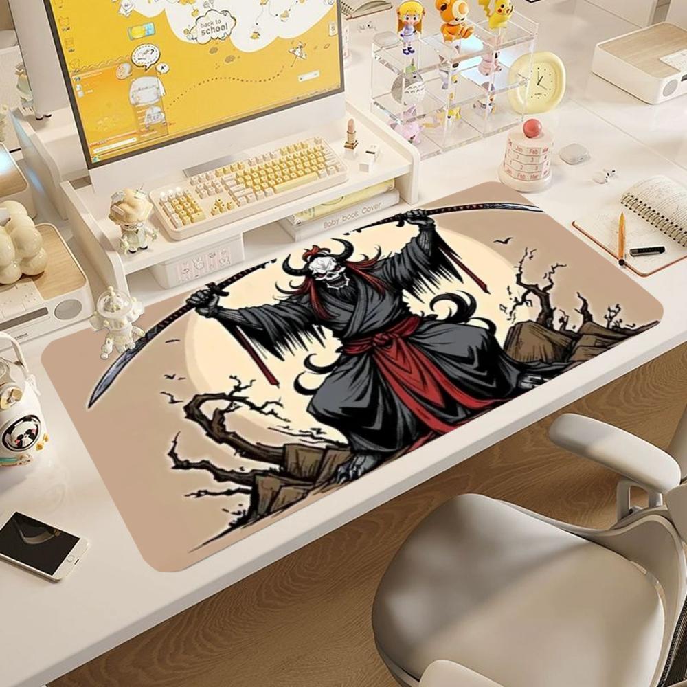 Table Mat Japanese Samurai Warrior Ink Art Pattern Games Laptop Office Desktop Bedroom Learning Mat Anti Slip Mat