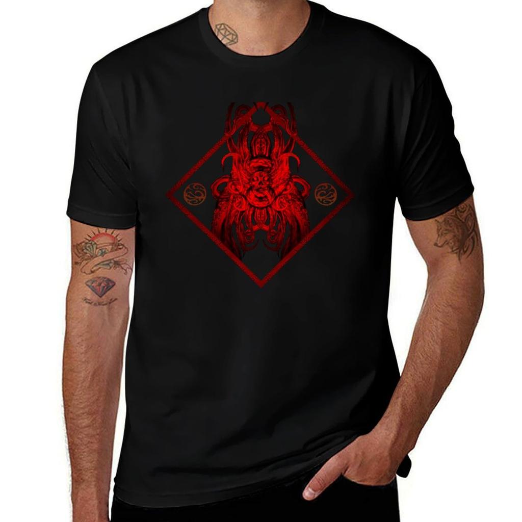 Lovecraft Tentacles Nightmare Red Tshirt Thanksgiving Casual Tee