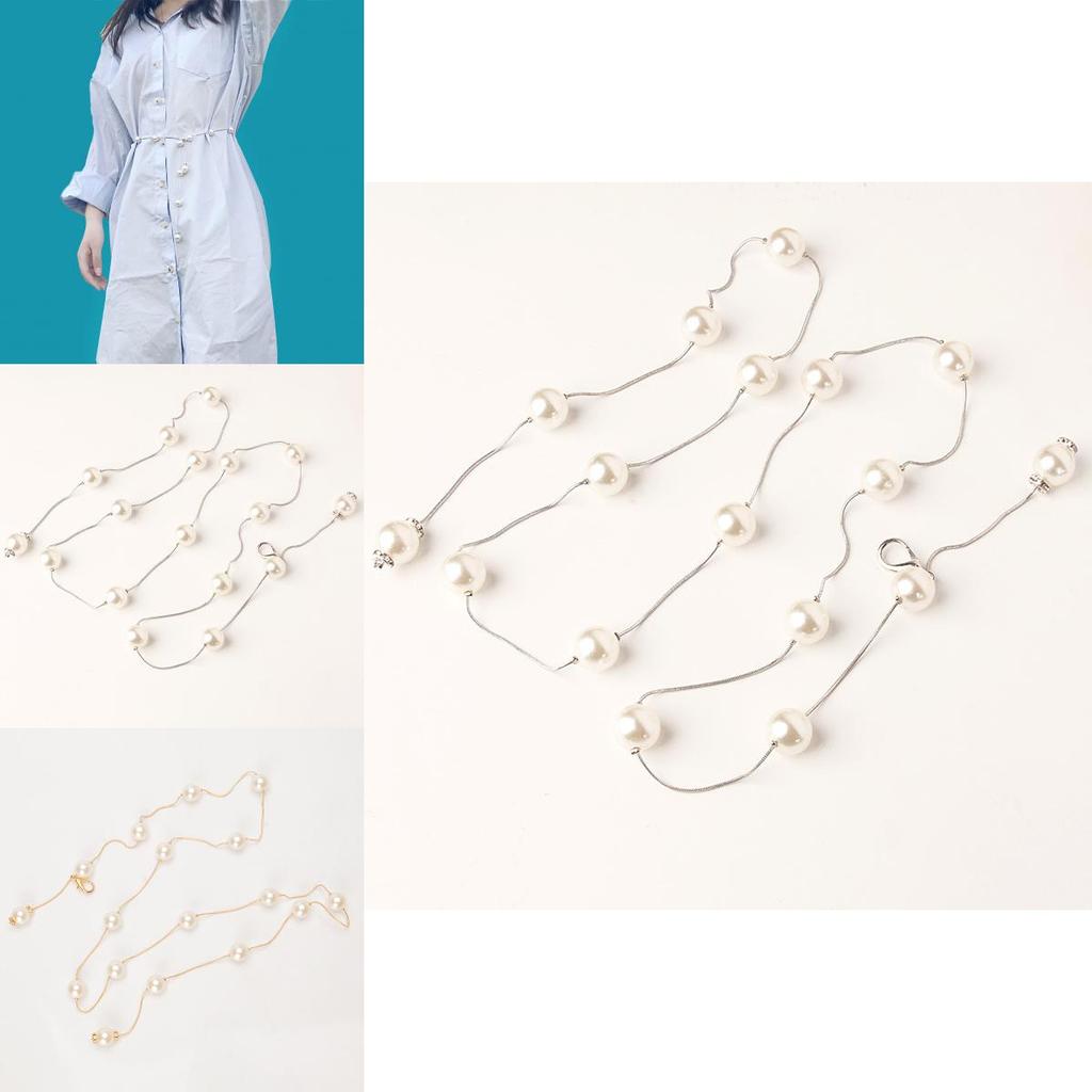 Жемчужная металлическая цепочка на талию для женщин с застежкой-крючком Элегантный модный аксессуар для платьев