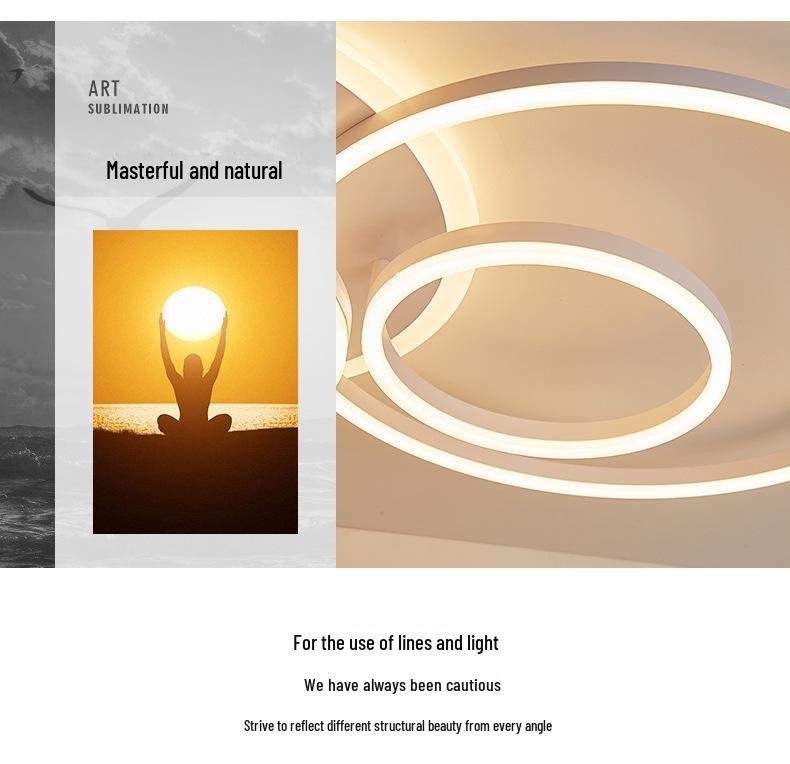 Скандинавская современная светодиодная потолочная лампа - Креативный круглый дизайн для гостиной, кабинета, спальни