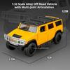1:32 H2 Alloy Off Road Vehicle Diecast Model Toys Car Sound Light Pull Back Rubber Tire Doors Opened Models Children's Day Gifts