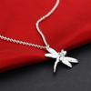 Street Fashion 925 Stamped Silver Zircon Dragonfly Pendant Necklace Party Wedding Accessories Holiday Gifts Designer Jewelry