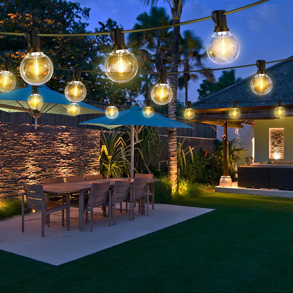 Светодиодные гирлянды G40 Globe String Lights Outdoor EU Plug, пластиковые лампочки IP65, гирлянды для балкона, гирлянды для украшения свадебной рождественской вечеринки
