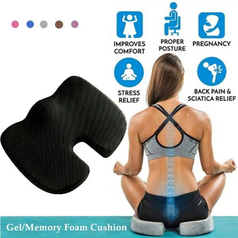 Premium Orthopedic Seat Cushion With Memory Foam For Coccyx Pain And Numbness Relief