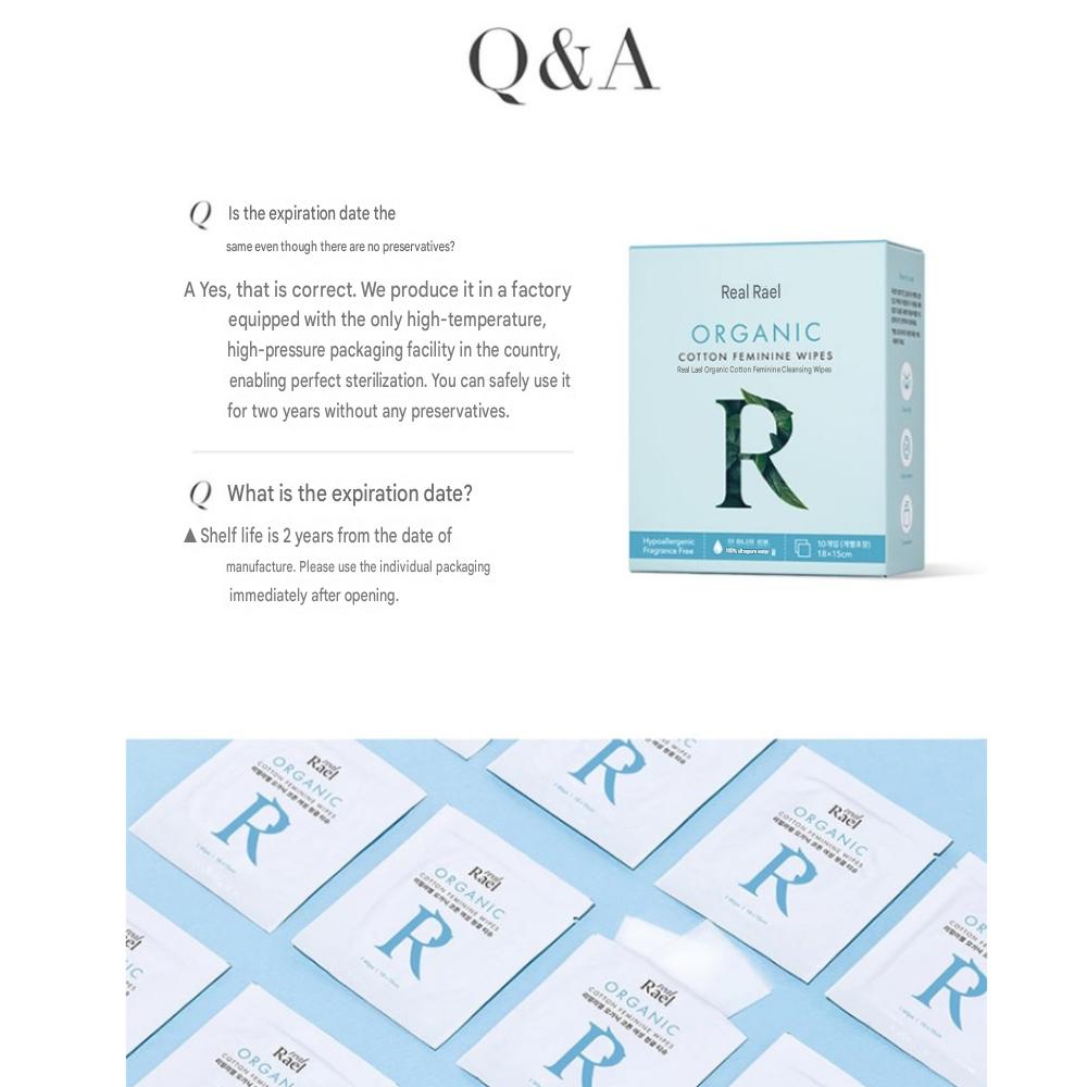 Rael Organic Cotton Feminine Wipes, 50g