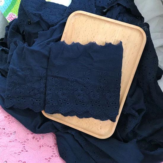 1Y(91CM) Flower Hollow 14CM Wide Cotton Cloth Lace Trim Fabric Clothes Accessories Cuffs Skirt Hem