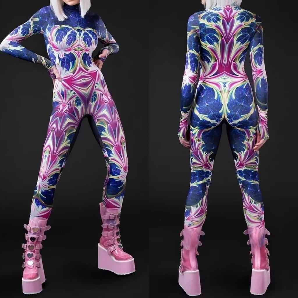3D цифровая печать сценических костюмов для взрослых Хэллоуин Мероприятие Карнавал Тематическая вечеринка Костюм для косплея Костюм для ролевой игры Комбинезон