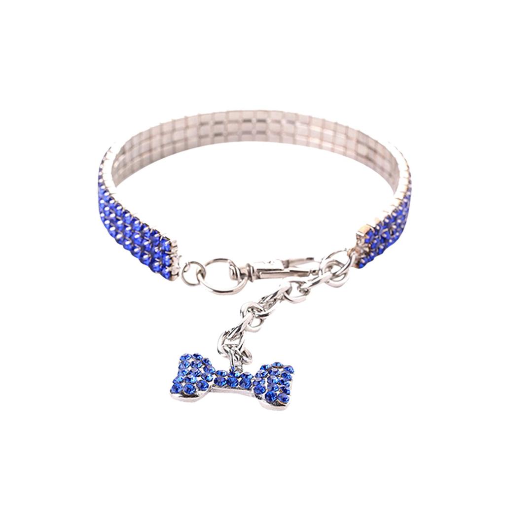 Pet Dog Bling Rhinestone Collars Fancy Necklace For Cats Small Dogs Female Puppy Collars