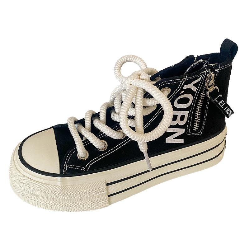 H1359 Гонконгский стиль, нишевая взрывная обувь с высоким берцем, женская обувь 2024 года, новая универсальная дизайнерская доска ulzzang