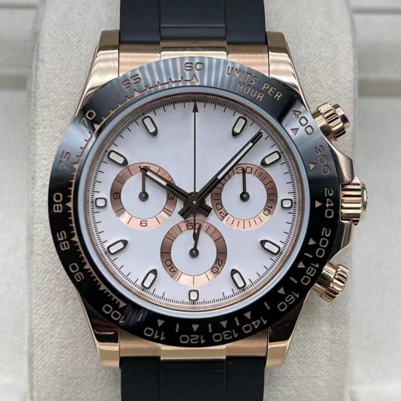 Мужские автоматические механические часы Rolex Daytona 40 мм, многофункциональные, с инкрустацией бриллиантами.