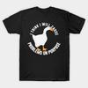 Untitled Goose Game I Think I Will Cause Problems On Purpose T-Shirt Men Women Funny Street Short Sleeve Cotton
