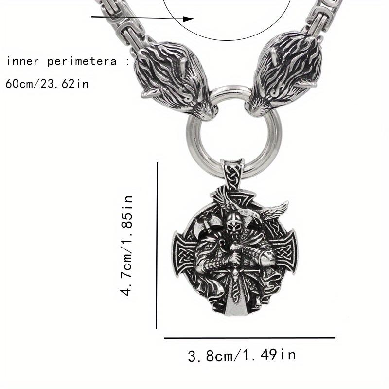 1 шт. винтажное ожерелье из нержавеющей стали с подвеской в виде короля-скандинавского викинга - модный дизайн с головой волка