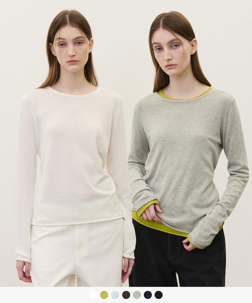 SUARE WOMEN Cotton Modal Cutoff Sleeve Knit - 7 Colors