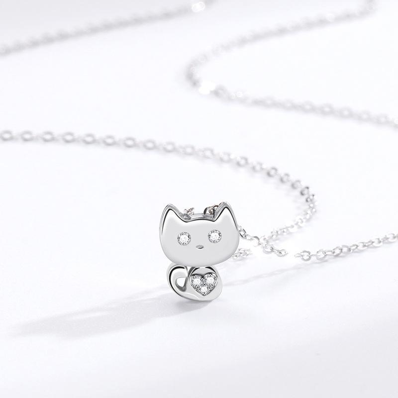 Бриллиантовое ожерелье с мультяшным котом, женская универсальная нишевая модная подвеска корейской версии, личность