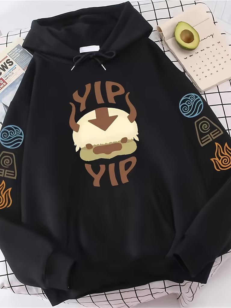 Men's 2025 Trendy Graphic Print Hooded Sweatshirt Beige Loose Casual Pullover Relaxed Fit Top Durable Casualwear Sweater Hoodie