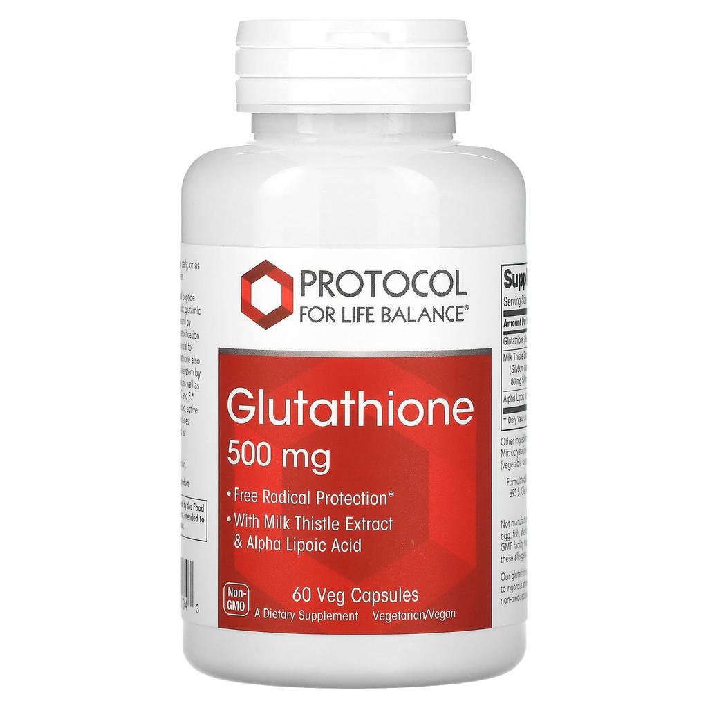 Protocol for Life Balance Glutathione, 500 Mg, 60 Veggie Capsules