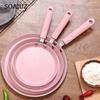 Flat Bottom Pan Pink Non-Stick Pot for Gas Stoves and Cooker Use Mini Omelettes Fried Eggs Pancake Baking Pans Pot