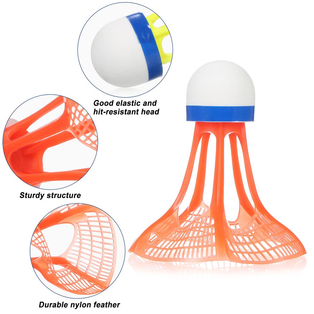 3шт нейлоновые воланы прочные пластиковые воланы для бадминтона в помещении и на открытом воздухе для занятий спортом бадминтон
