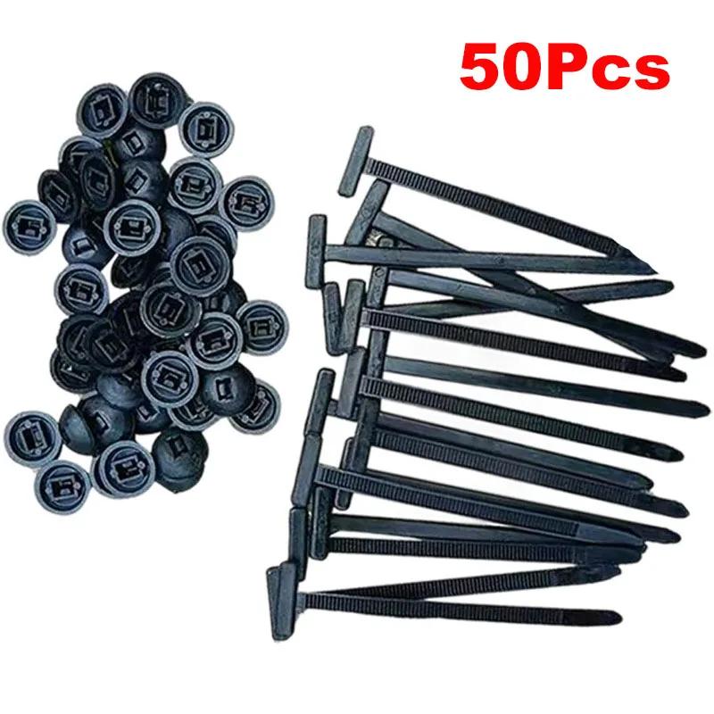 40/50/100pcs Nylon Cable Tie Buckle-Heavy Duty Zip Ties Holder with Pin&Button Design Plastic Cable Ties Tool Fasteners for Car