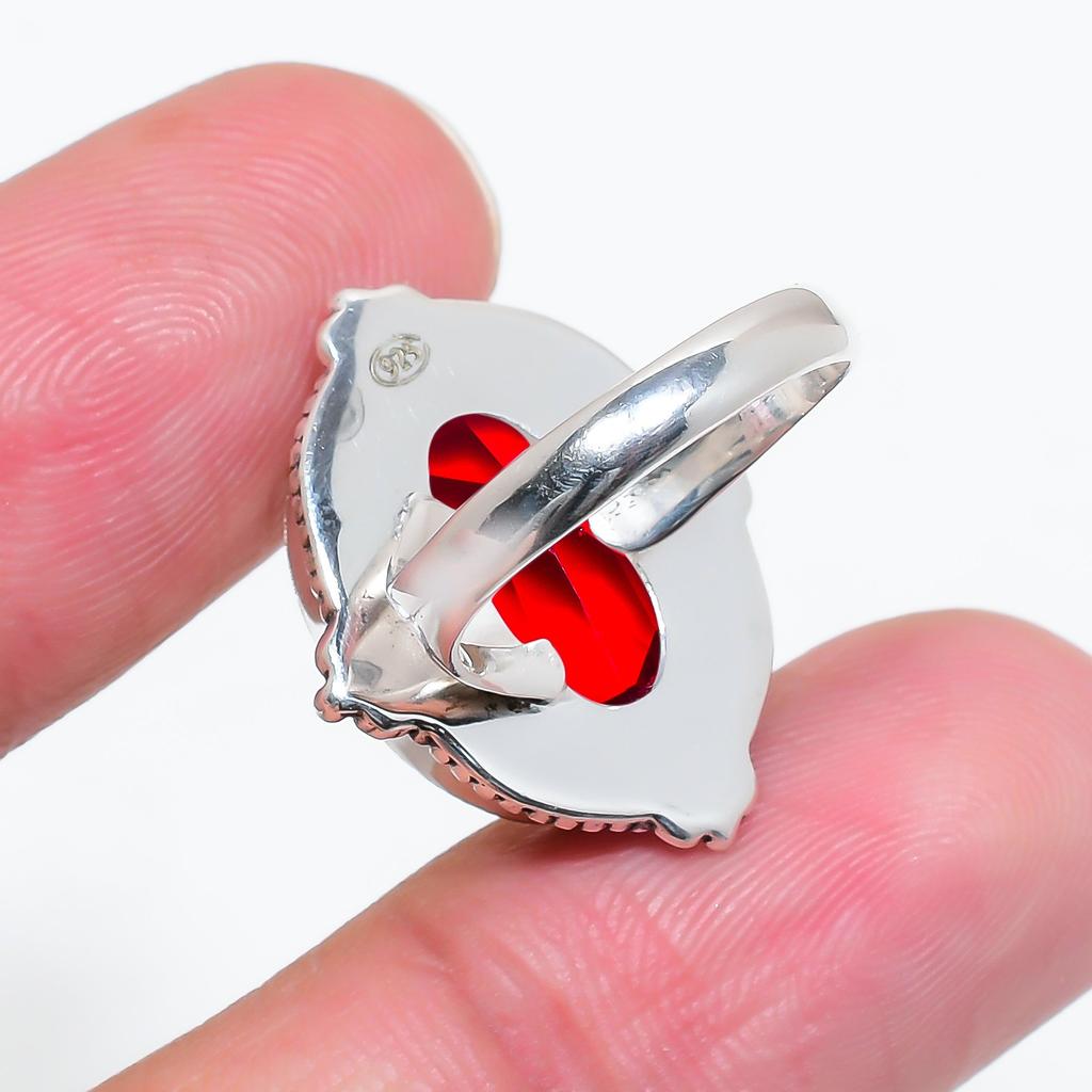 Кольцо из серебра 925 пробы с красным гранатом V6402, красное кольцо, овальное кольцо, подарок на День святого Валентина, подарок для нее, подарок на день рождения, украшения ручной работы, серебряные украшения, не