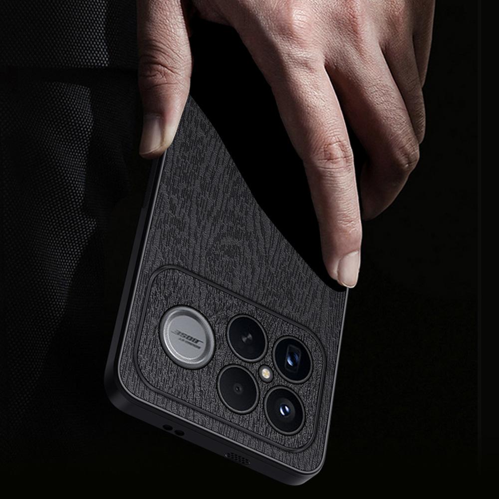Чехол для Xiaomi Redmi K90 Pro Max 5G/Poco F8 Ultra, Текстура дерева, Покрытие из ПУ кожи, PC TPU, Чехол для телефона