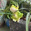 Fishing Cartoon Frog Figurine Resin Fishing Crocodile Panda Skeleton Statue Sculpture Outdoor Garden Pond Fish Tank Decoration Ornament