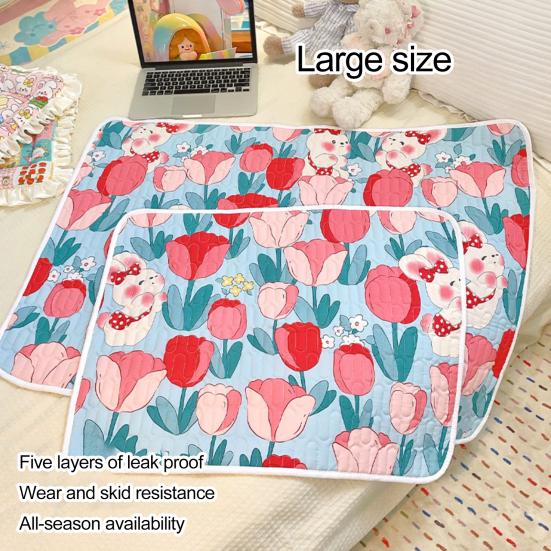 Diaper Pad Waterproof Anti-slip Back Reusable Cartoon Printing Leak-Proof Menstrual Period Bed Pad