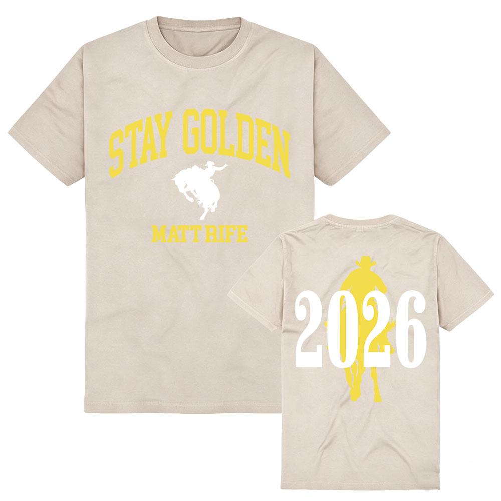 Matt Rife Stay Golden T-shirt Short Sleeve Summer O-neck Women Tshirts Streetwear Unisex Fashion Casual Print Shirt
