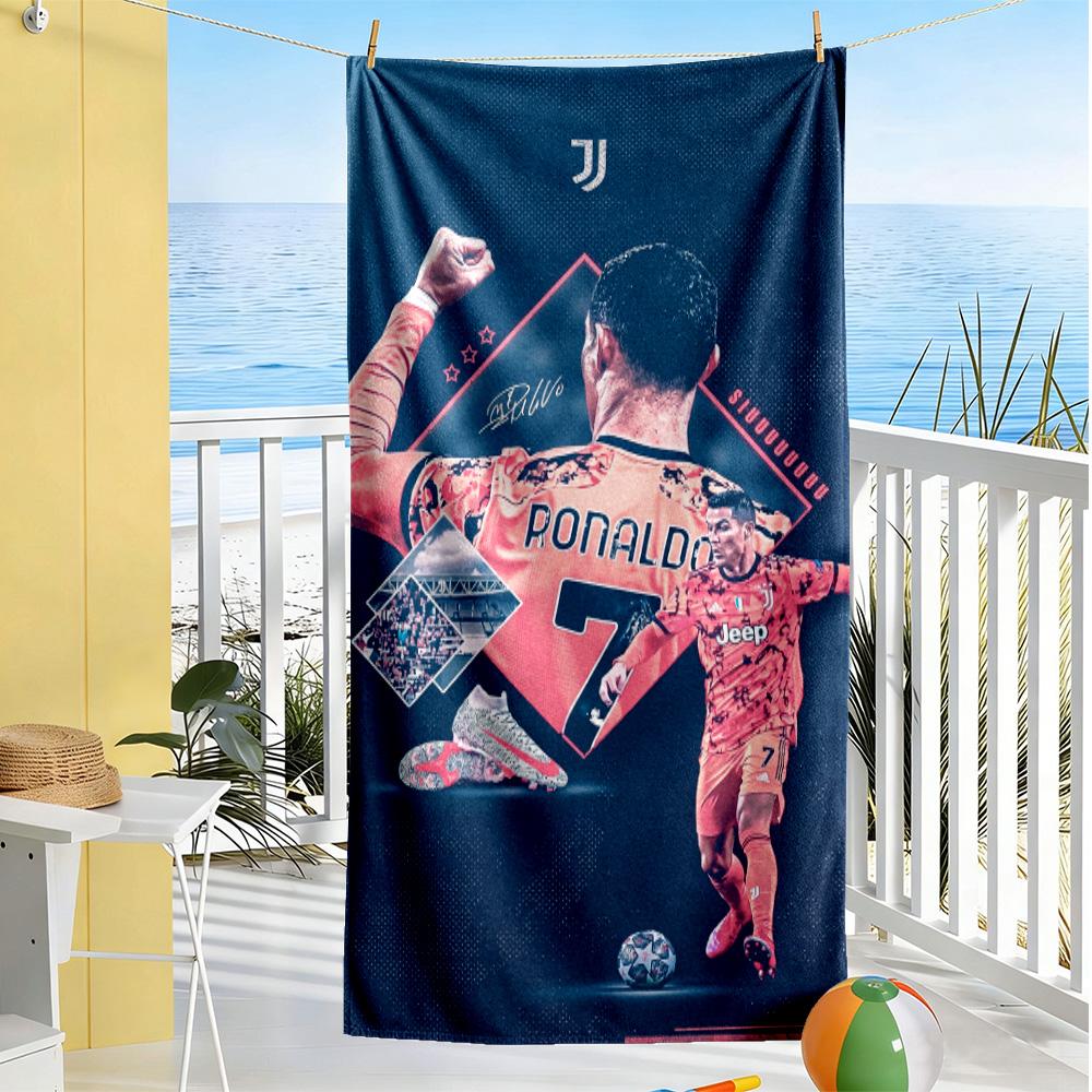 Cr7 Juventus Celebration Beach Towel Soft Durable Quick-Dry Comfortable Lightweight Perfect for Traveling Yoga Camping and Swimming