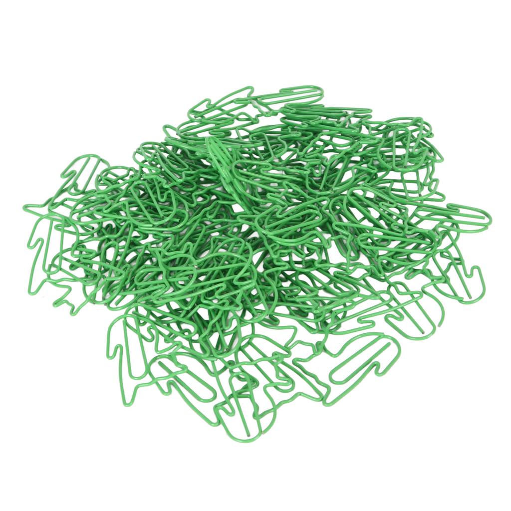 100 шт. Зеленые милые скрепки в форме кошки, забавные закладки, органайзеры для документов, забавный план закладок