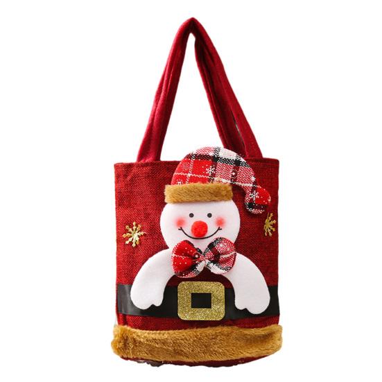 Рождественский подарок Сумочка Портативная ручка Мультфильм 3D Санта-Снеговик Лось Медведь Прочная ткань Многоразовая продуктовая конфета Вечеринка Подарочная сумка